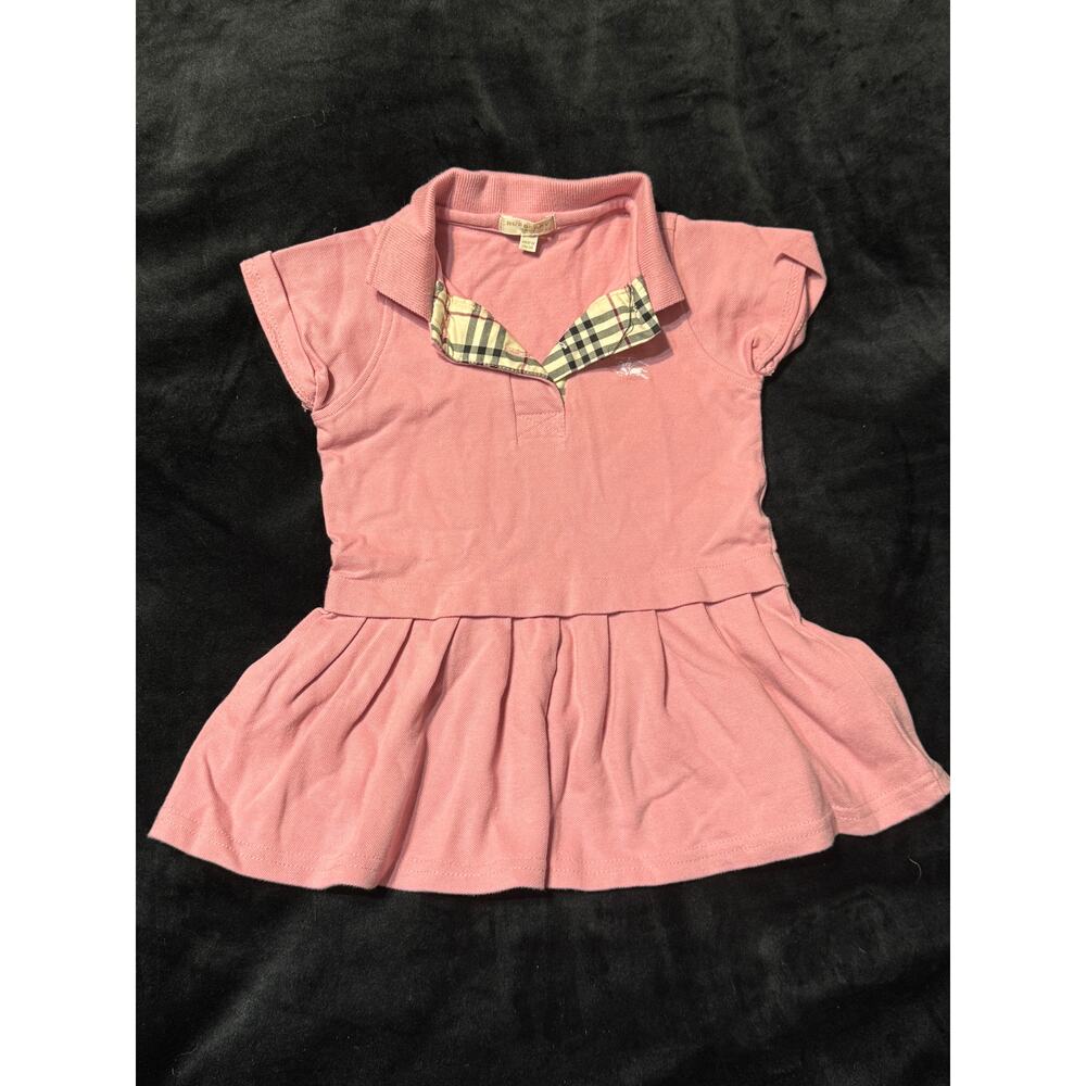 Burberry Baby Pink Nova Check Collar Infant Dress 6-12 months